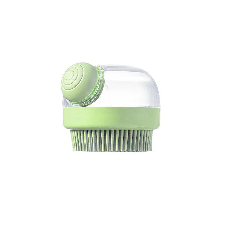 2-in-1 Pet Bath Brush with Shampoo Dispenser – Soft Silicone Massage Scrubber for Dogs & Cats